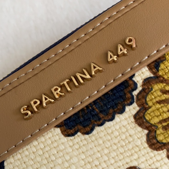 Spartina 449 | Yemaya First Mate Wallet Cream Linen Floral Navy/Gold/Pale Blue - Picture 2 of 16